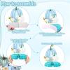 12 PCS Little Pumpkin Baby Shower Decorations 3D Honeycomb Centerpiece Fall Party Table Decor for Boys Blue White Table Toppers Honeycomb Gift for Birthday Party Supplies view 3