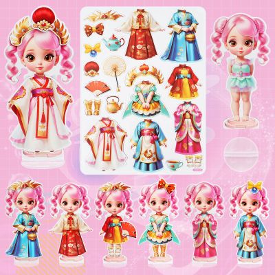 PainZieteg Magnetic Dress Up Dolls,Paper Dolls for Girls Ages 4-10,DIY Princess Magnetic Dress-Up Doll Pretend Play Set, Great for Girl Birthday (Liz)