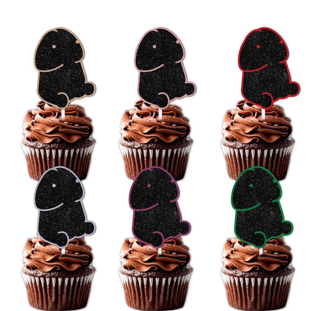 18pcs Glitter Dessert Cupcake Topper Male Theme Decor Supplies Bachelorette Bridal Shower Wedding Engagement Birthday Night Out Hen Movie Wedding Anniversary Party Decoration