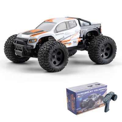 FMS FMT24 1/24 Chevrolet Colorado Brushed RC Truck RTR, Basher RC Cars, 4X4 Off-Road Hobby Grade Waterproof 2-Speed Switch RC Crawler with 370 Motor for Adults (White)