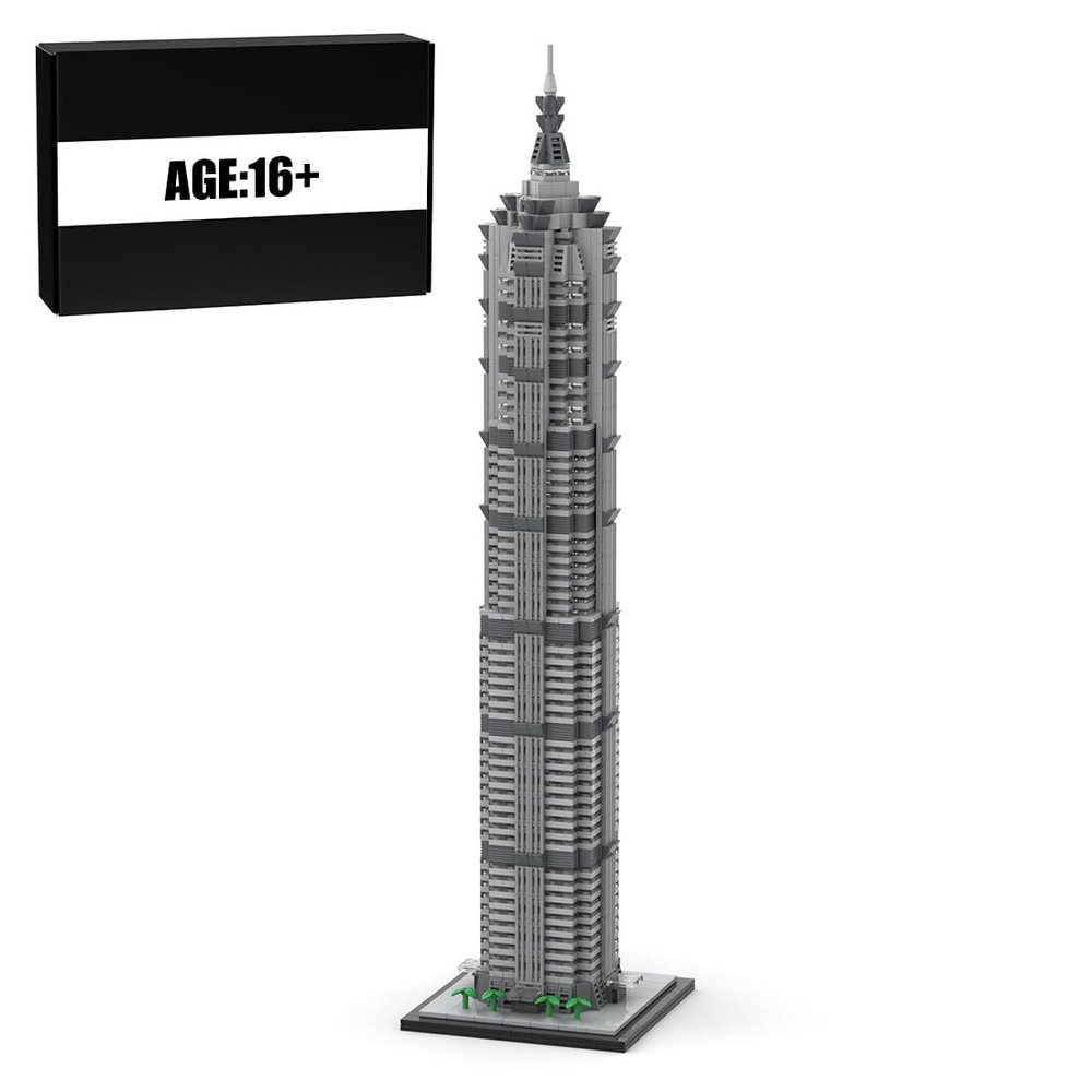 EnuoChbuild Architecture Shanghai Building Landmark, 1:800 Modular House Building Set, 1611 Pieces Street View Bricks for Adults, Modular Buildings Authored by SPBrix, MOC-148580, 12.5 x 12.5 x 54cm