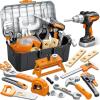 Kids Tool Set 46 PCS, Christmas Birthday Gifts for Kids Ages 3,4,5,6,7,8, Toddler Tool Set with Portable Tool Box & Electronic Toy Drill, Construction Toys Tools for Toddlers, Tool Kits for Boys Girls view 1