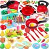 FunMission 134 Pcs Toy Kitchen Accessories, Toddler Pretend Cooking Toys with BBQ Grill, Pressure Cooker, Kettle, Pots, Pans, Kitchen Playset for Cutting Play Food, Learning Gift for Girls Boys view 1