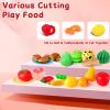FunMission 134 Pcs Toy Kitchen Accessories, Toddler Pretend Cooking Toys with BBQ Grill, Pressure Cooker, Kettle, Pots, Pans, Kitchen Playset for Cutting Play Food, Learning Gift for Girls Boys view 4