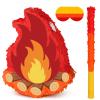 Camping Adventure Campfire Pinata with Stick Blindfold Fake Campfire Pinata for Kids Boys GIrls Birthday Party Decoration Camping Adventure DecorSmall, 15.35x11.8x3.14