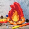 Camping Adventure Campfire Pinata with Stick Blindfold Fake Campfire Pinata for Kids Boys GIrls Birthday Party Decoration Camping Adventure DecorSmall, 15.35x11.8x3.14 view 4