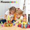 PicassoTiles 82 Piece Magnetic Sticks and Magnet Tiles Construction Building Block Toys for Toddlers, STEM Learning Toy Magnets Balls and 3+ Years Old for Boys Girls Kids Children Early Educational view 2