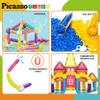 PicassoTiles 82 Piece Magnetic Sticks and Magnet Tiles Construction Building Block Toys for Toddlers, STEM Learning Toy Magnets Balls and 3+ Years Old for Boys Girls Kids Children Early Educational view 3