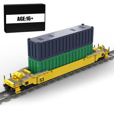 EnuoChbuild City Freight Train Set Stackable Container Trucks Building Set, Carriage with Container MOC Collectible Train Display Set - 2163 Pieces, 49.3 x 7.2 x 6.2cm, 96ZE296476GC914FO5T78J