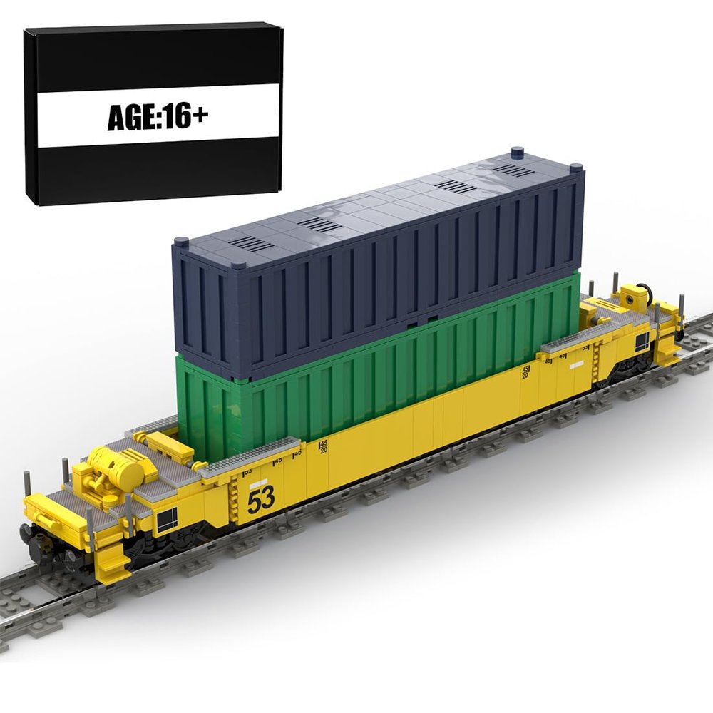 EnuoChbuild City Freight Train Set Stackable Container Trucks Building Set, Carriage with Container MOC Collectible Train Display Set - 2163 Pieces, 49.3 x 7.2 x 6.2cm, 96ZE296476GC914FO5T78J