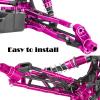 RCMYou RC 7075 Aluminum Turnbuckles Camber Links Upgrades Part for 1/8 Kraton Notorious Outcast 6s BLX 1/7 Fireteam 6s BLX,Turnbuckles Camber Links w/25T Servo Arm,Pink view 3
