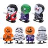 JOINPAYA 7 Pcs Halloween Wind Up Supplies: Jumping Walking Pumpkin Pirate Plastic Trick Props Bouncy Simulation Scary Doll for Goody Bag Filler view 1