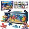 AKWME 8 in 1 Fish Tank Building Sets, Marine Aquarium Building Block with LED Light Party Favors 9 Model Toy Including Octopus Crab, Christmas Birthday Gifts for Boys Girls Kids Ages 6 8 10 12+ view 1