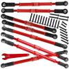 BRCatWPark Aluminum Turnbuckles Camber Links Upgrades Part for 1/10 E-Revo 2.0 Revo Summit,8Pcs RC Alloy Adjustable Turnbuckles Hop-Up,Replace Part#5319X 5338R,Red view 1