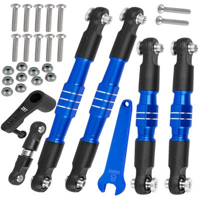 RCMYou RC Aluminum Turnbuckles Camber Links Upgrades Part for 1/8 Typhon 6s BLX 1/7 Felony 6s BLX Infraction Limitless,7075 Alloy Turnbuckles Camber Links w/25T Servo Arm,Navy Blue