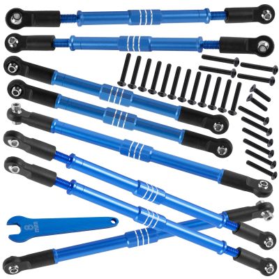 BRCatWPark Aluminum Turnbuckles Camber Links Upgrades Part for 1/10 E-Revo 2.0 Revo Summit,8Pcs RC Alloy Adjustable Turnbuckles Hop-Up,Replace Part#5319X 5338R,Navy Blue