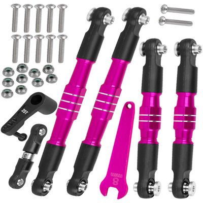 RCMYou RC Aluminum Turnbuckles Camber Links Upgrades Part for 1/8 Typhon 6s BLX 1/7 Felony 6s BLX Infraction Limitless,7075 Alloy Turnbuckles Camber Links w/25T Servo Arm,Pink