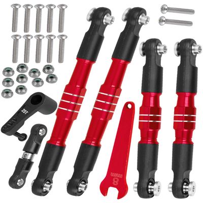 RCMYou RC Aluminum Turnbuckles Camber Links Upgrades Part for 1/8 Typhon 6s BLX 1/7 Felony 6s BLX Infraction Limitless,7075 Alloy Turnbuckles Camber Links w/25T Servo Arm,Red