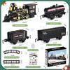 Train Set for Kids, Train Toy w/Steam, Light & Sounds, Christmas Train Sets for Under The Tree, for 3 4 5 6 7 8 Year Old Boys Girls view 2
