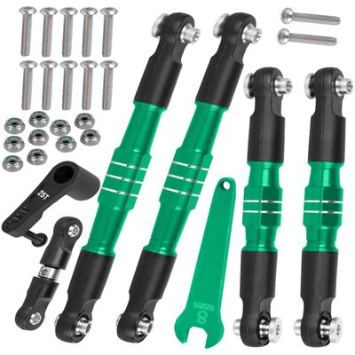 RCMYou RC Aluminum Turnbuckles Camber Links Upgrades Part for 1/8 Typhon 6s BLX 1/7 Felony 6s BLX Infraction Limitless,7075 Alloy Turnbuckles Camber Links w/25T Servo Arm,Green