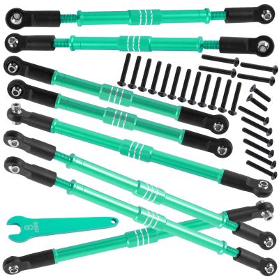 BRCatWPark Aluminum Turnbuckles Camber Links Upgrades Part for 1/10 E-Revo 2.0 Revo Summit,8Pcs RC Alloy Adjustable Turnbuckles Hop-Up,Replace Part#5319X 5338R,Green