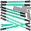 BRCatWPark Aluminum Turnbuckles Camber Links Upgrades Part for 1/10 E-Revo 2.0 Revo Summit,8Pcs RC Alloy Adjustable Turnbuckles Hop-Up,Replace Part#5319X 5338R,Green view 1