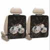 Car Seat Protector, 2 Pack Kick Mats Back Seat Protector Fall Thanksgiving Pumpkin with Floral Retro Golden Botanical Leaves Black Backseat Cover for Universal Fit Automotive Interior Protectors view 1