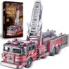 Piececool 3D Metal Puzzles for Adults, Ladder Truck Fire Engine Model Kits Building, Challenge to Assemble DIY Craft Kits, Best Birthday Christams Gifts - 354 Pcs view 1