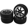 2.59in Rubber Tires & 12mm Hex Plastic Wheel Rims Set & 4.72''OD Rubber Tires & Wheel Rim 12mm Hex Hub view 3