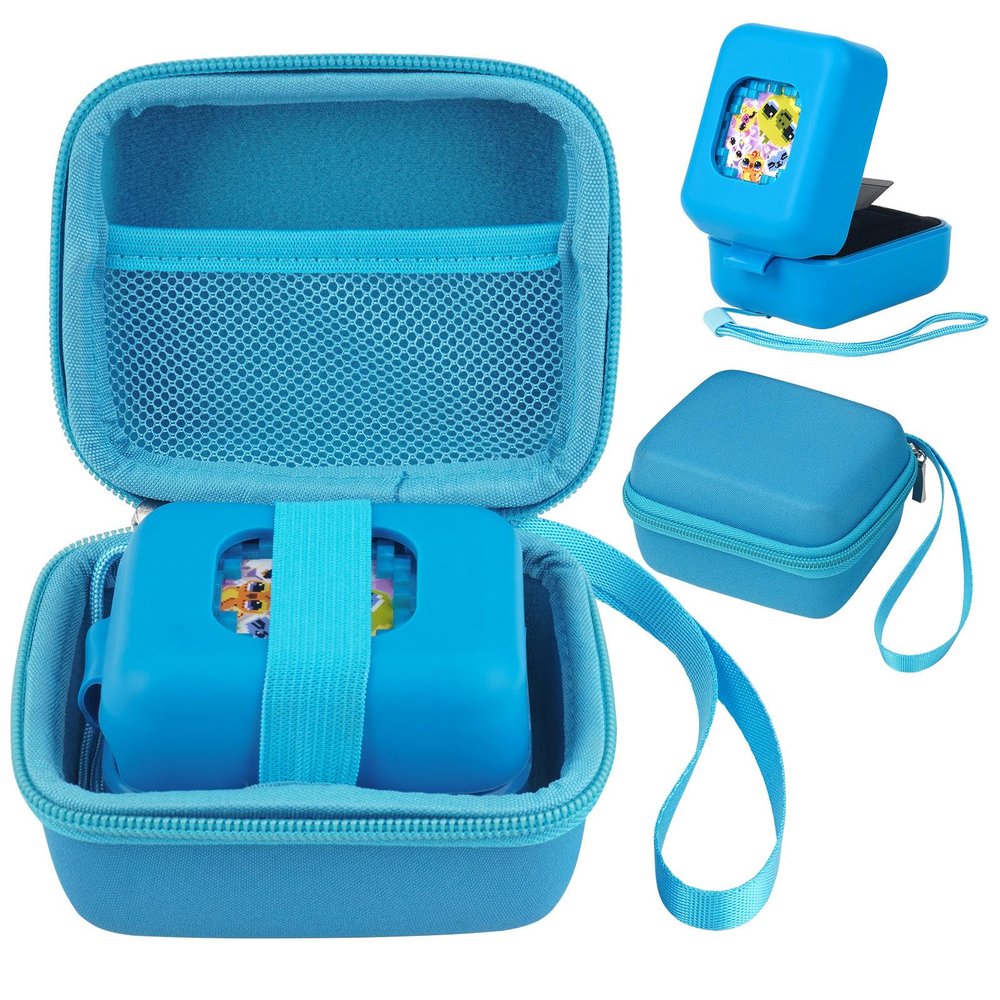 MGZNMTY Carrying Case and Silicone Case for Bitzee Magicals Interactive Toy Digital Pet - Protective Skin Cover for New Bitsy Electronic Virtual Pet (Magic Blue)