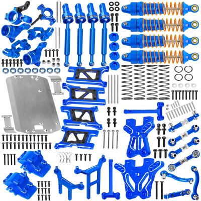 RC Upgrades Part for 1/18 LaTrax Teton,Chassis,A Arms,Drive Shaft Axles,Caster Block,Steering Blocks,Rear Stub Axle Carriers,Links,Differential Housing,Shocks,Shock Tower,Body Mounts,Navy Blue