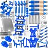 RC Upgrades Part for 1/18 LaTrax Teton,Chassis,A Arms,Drive Shaft Axles,Caster Block,Steering Blocks,Rear Stub Axle Carriers,Links,Differential Housing,Shocks,Shock Tower,Body Mounts,Navy Blue view 1