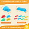 Balance Beams Stepping Stones For Kids - 12 Piece Turtle Jumping Stepping Stones Balance Beams, Toddler Indoor or Outdoor Play Obstacle Course, Stocking Stuffers for Active Kid Ages 2 3 4 5 6 Year Old view 2