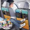 Car Seat Protector, 2 Pack Kick Mats with Organizer - 3 Pocket Storage, Turquoise Orange Stripe Gradient Back Seat Cover for Kids Universal Fit Automotive Interior Protectors view 4