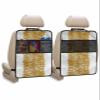 Car Seat Protector, 2 Pack Kick Mats with Organizer - 3 Pocket Storage, Modern Abstract Art Orange Striped Print Pattern Back Seat Cover for Kids Universal Fit Automotive Interior Protectors view 1