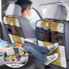Car Seat Protector, 2 Pack Kick Mats with Organizer - 3 Pocket Storage, Modern Abstract Art Orange Striped Print Pattern Back Seat Cover for Kids Universal Fit Automotive Interior Protectors view 4