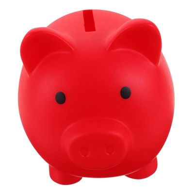 Abaodam Pig-Shaped Coin Bank for Boys and Girls Unbreakable Vinyl Money Pot Cute Red Piggy Bank Storage Jar for Change and Savings for Birthdays and Holidays