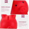Abaodam Pig-Shaped Coin Bank for Boys and Girls Unbreakable Vinyl Money Pot Cute Red Piggy Bank Storage Jar for Change and Savings for Birthdays and Holidays view 3