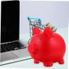 Abaodam Pig-Shaped Coin Bank for Boys and Girls Unbreakable Vinyl Money Pot Cute Red Piggy Bank Storage Jar for Change and Savings for Birthdays and Holidays view 4