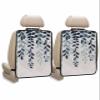Car Seat Protector, 2 Pack Kick Mats Back Seat Protector Plants Gradient Blue Leaves Farmhouse Style Linen Texture Waterproof Backseat Cover for Kids Universal Fit Automotive Interior Protectors view 1