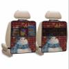 Car Seat Protector, 2 Pack Kick Mats with Organizer - 3 Pocket Storage, Let it Snow Christmas Snowman Snowflake Red Black Plaid Back Seat Cover for Kids Universal Fit Automotive Interior Protectors view 1