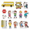 BEUNITONE Preschool Felt Storyboard for Them 13 Pcs School Buses and Family Greatal Teaching Felt Storyboard for Them Flannel Early Interactive Play Kit Interactive Wall Activity for Family view 1