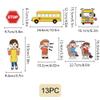 BEUNITONE Preschool Felt Storyboard for Them 13 Pcs School Buses and Family Greatal Teaching Felt Storyboard for Them Flannel Early Interactive Play Kit Interactive Wall Activity for Family view 3