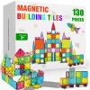 Paaxido Magnetic Tiles - 130PCS Magnetic Blocks for Kids, Magnet Tiles Building Blocks Set with 2 Cars, Construction STEM Magnet Toys Gift for Kids, Boys and Girls 3 4 5 6 7 8+ Year Old view 1