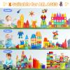 Paaxido Magnetic Tiles - 130PCS Magnetic Blocks for Kids, Magnet Tiles Building Blocks Set with 2 Cars, Construction STEM Magnet Toys Gift for Kids, Boys and Girls 3 4 5 6 7 8+ Year Old view 2