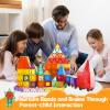 Paaxido Magnetic Tiles - 130PCS Magnetic Blocks for Kids, Magnet Tiles Building Blocks Set with 2 Cars, Construction STEM Magnet Toys Gift for Kids, Boys and Girls 3 4 5 6 7 8+ Year Old view 4