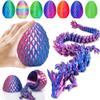 HEFANDAISHU 3D Printed Dragon with Dragon Egg,12inch Flexible Dragon Toy with Articulated Dragon Inside Fidget Toys for Autism/ADHD Easter Toys Gifts(PurpleBlue) view 1