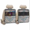 Car Seat Protector, 2 Pack Kick Mats with Organizer - 3 Pocket Storage, Blue Boho Oriental Medallion Retro Distressed Bohemian Back Seat Cover for Kids Universal Fit Automotive Interior Protectors view 1