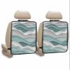 Car Seat Protector, 2 Pack Kick Mats Back Seat Protector Gradient Ocean Waves Teal Turquoise Gradient Waves Waterproof Backseat Cover for Kids Universal Fit Automotive Interior Protectors view 1