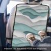 Car Seat Protector, 2 Pack Kick Mats Back Seat Protector Gradient Ocean Waves Teal Turquoise Gradient Waves Waterproof Backseat Cover for Kids Universal Fit Automotive Interior Protectors view 3